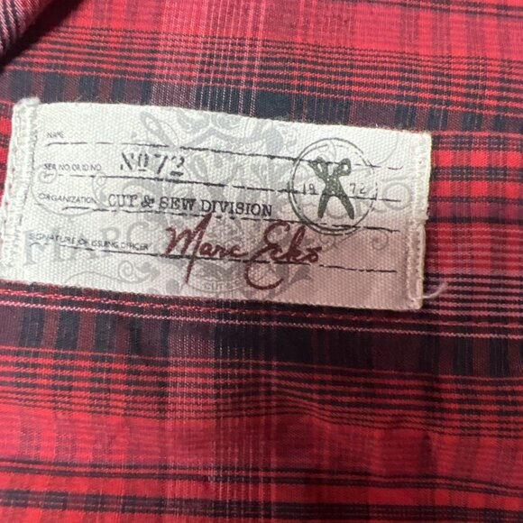 Mark Ecko Y2K Red/Black Plaid Casual Button Down 100% Cotton Long Sleeve SZ XXL - Picture 9 of 16